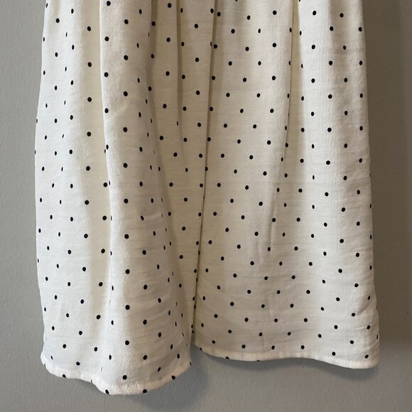 Handmade Children's Black Off White Polka Dot 100% Cotton Elastic Straps Dress - Picture 7 of 13